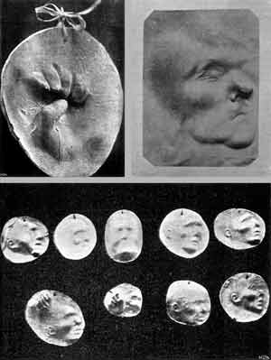 Imprints of ghost hands and faces